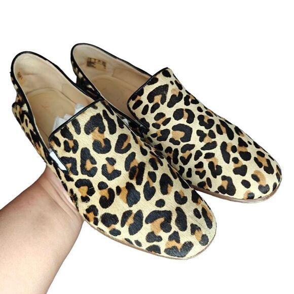 Clark's Pure Viola Calf Hair Leopard Print Loafers - Picture 1 of 10